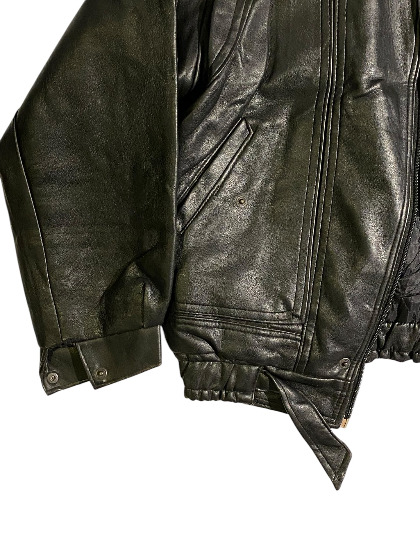 Black bomber leather jacket