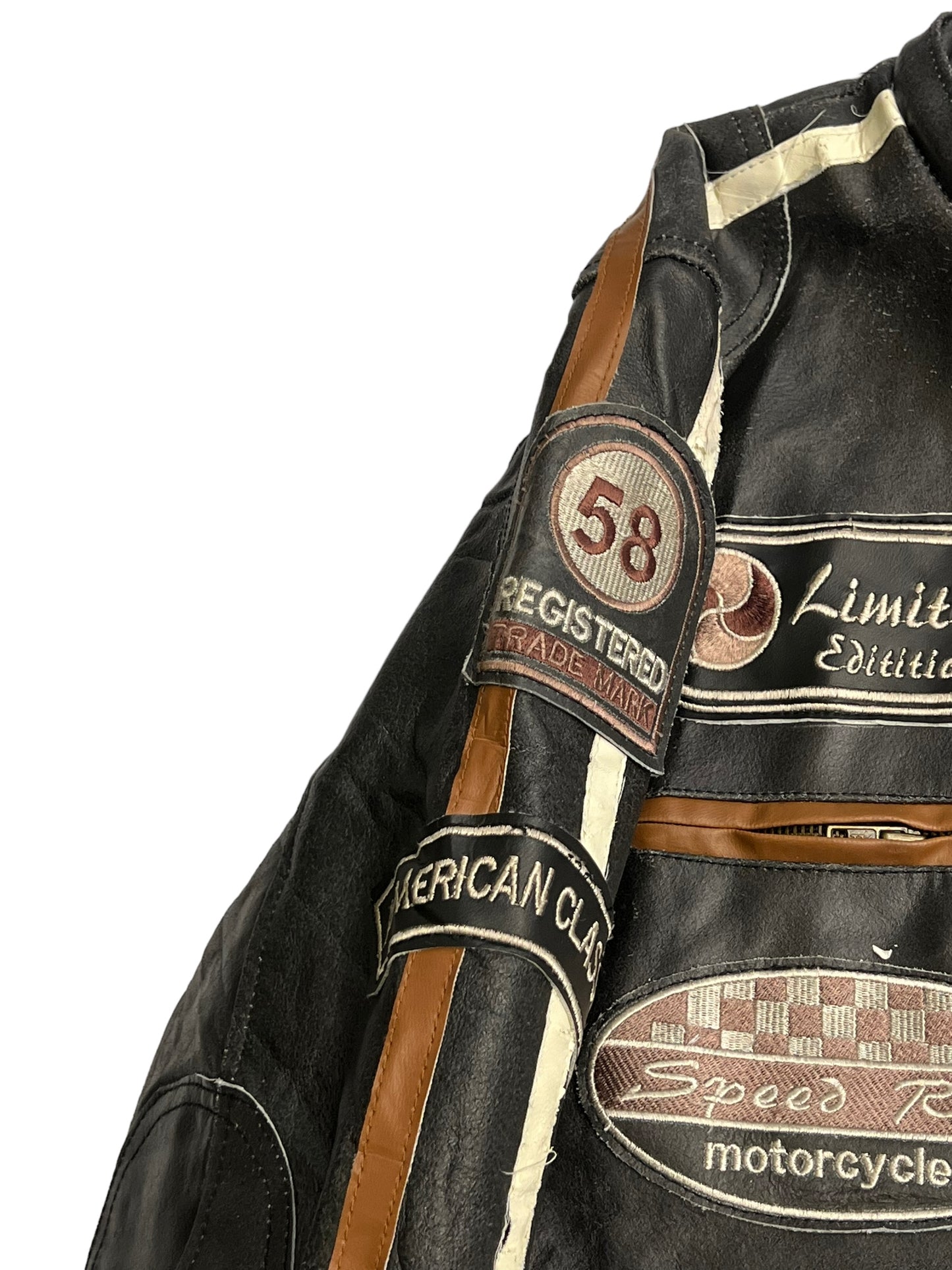 Urban 5884 motor leather racing jacket