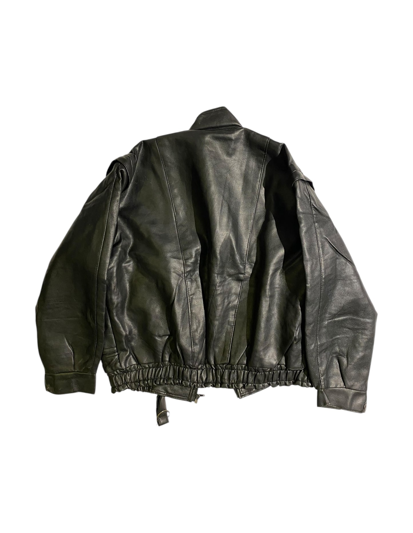 Black bomber leather jacket