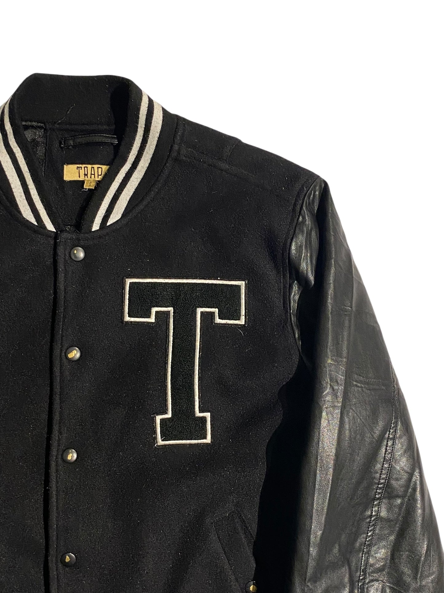 Trap bomber leather jacket