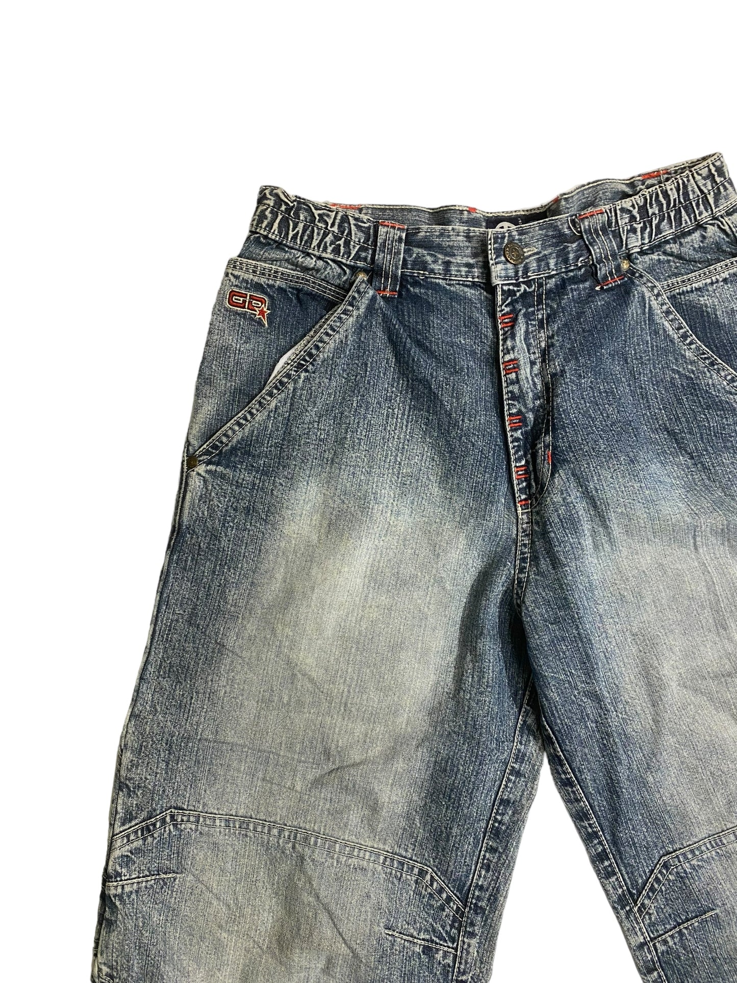 D-load embroidered y2k jorts