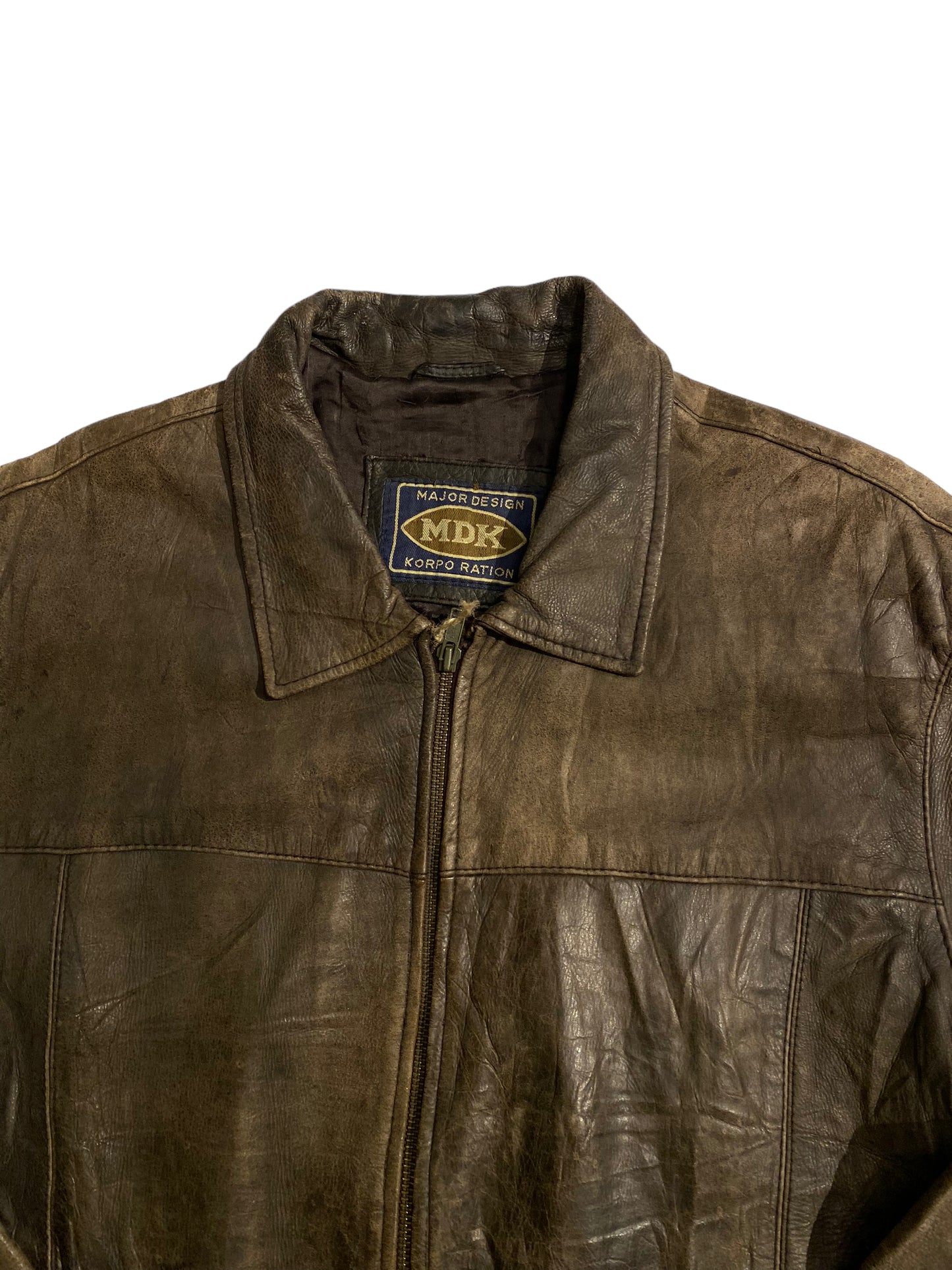 MDK brown leather jacket