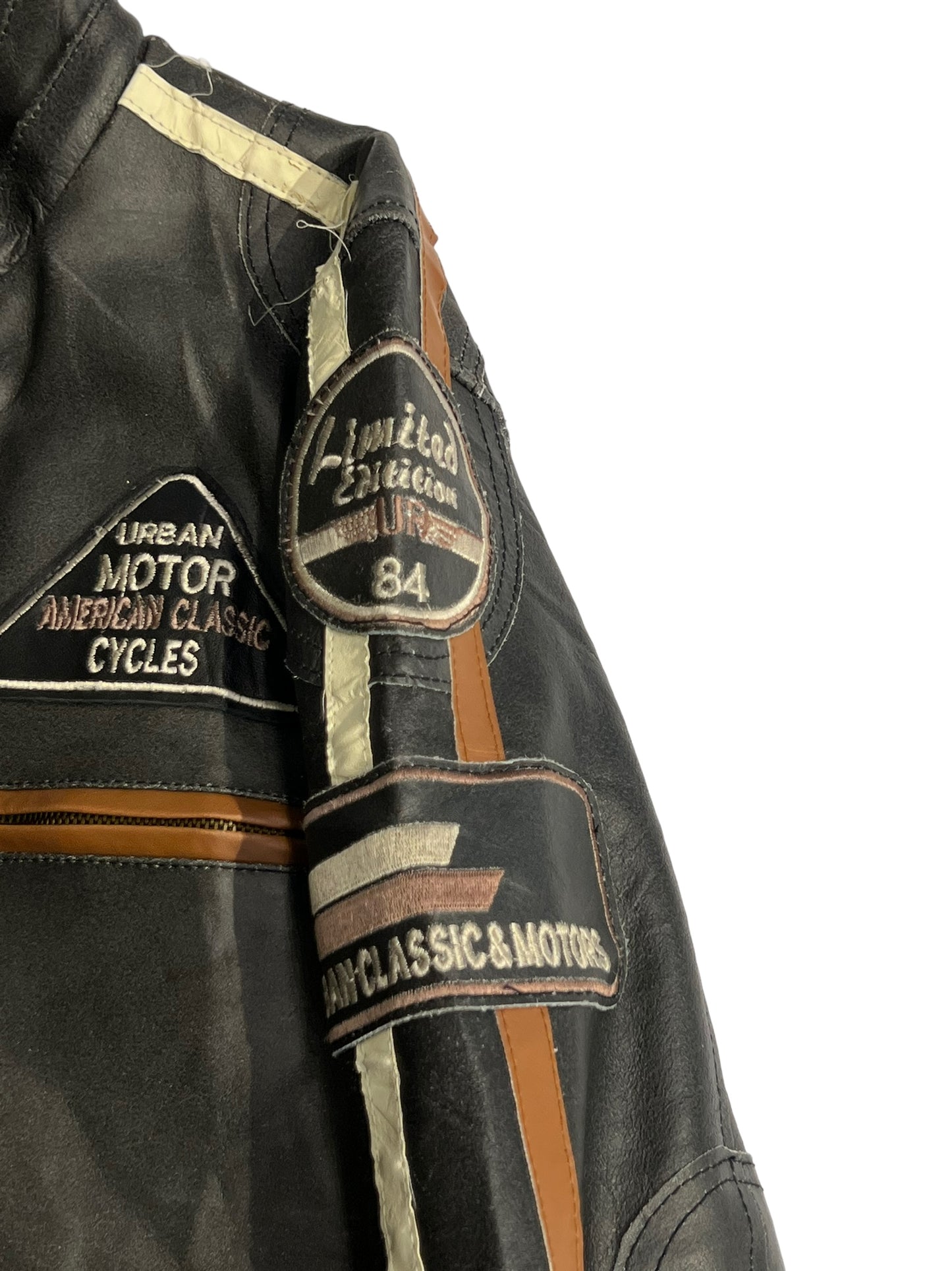 Urban 5884 motor leather racing jacket