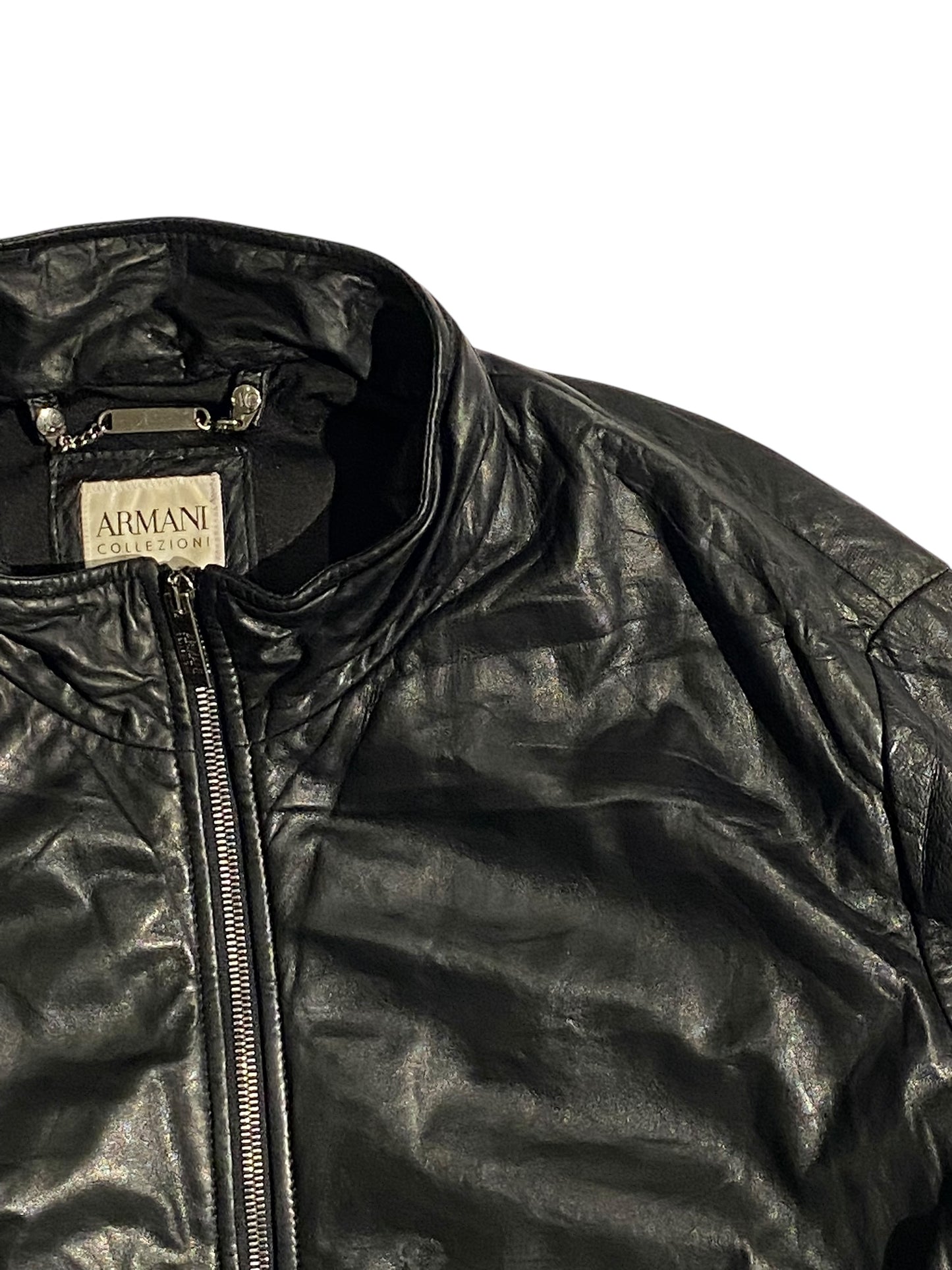 Armani collezioni leather jacket