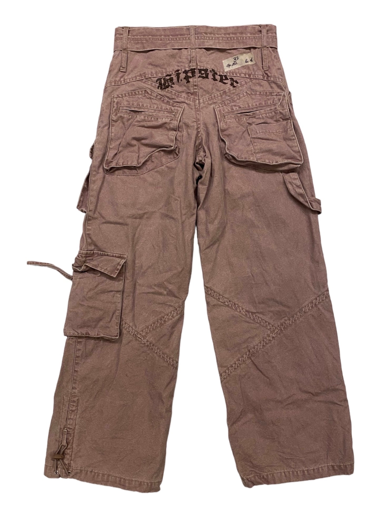 Here & There tactical cargo pants with back print and adjustable ankles