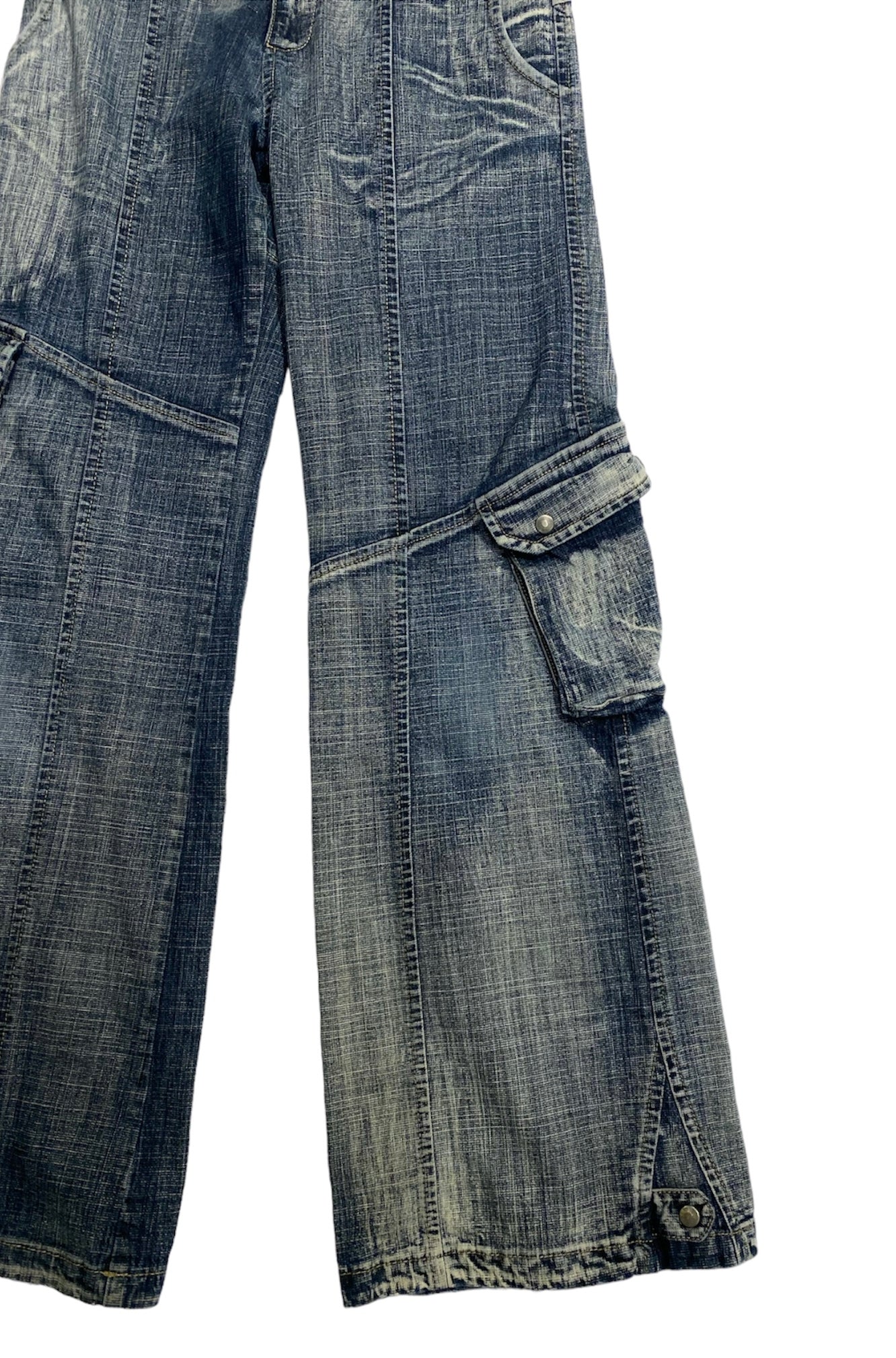 Vintage multipocket washed cargo jeans