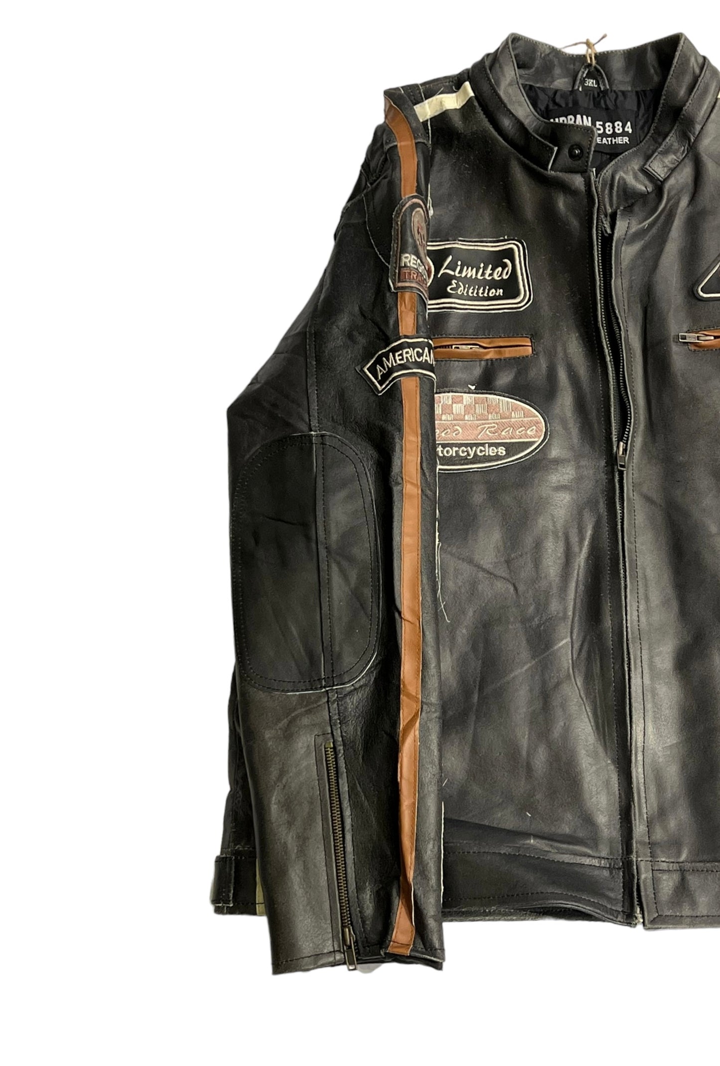 Urban 5884 motor leather racing jacket