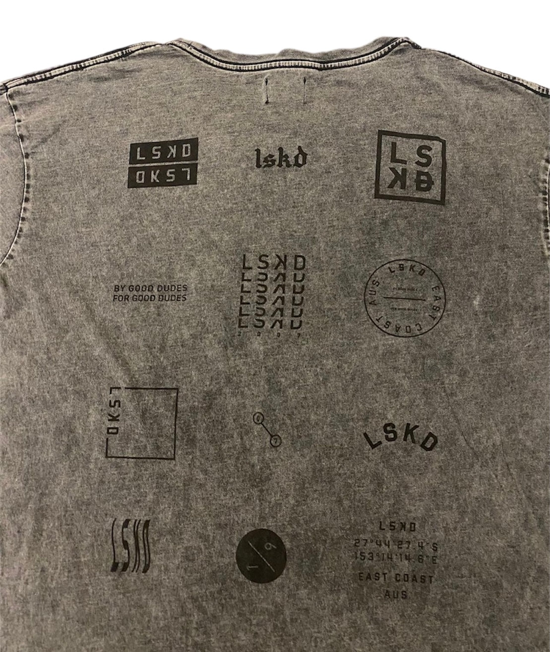 LSKD acid washed grey tee