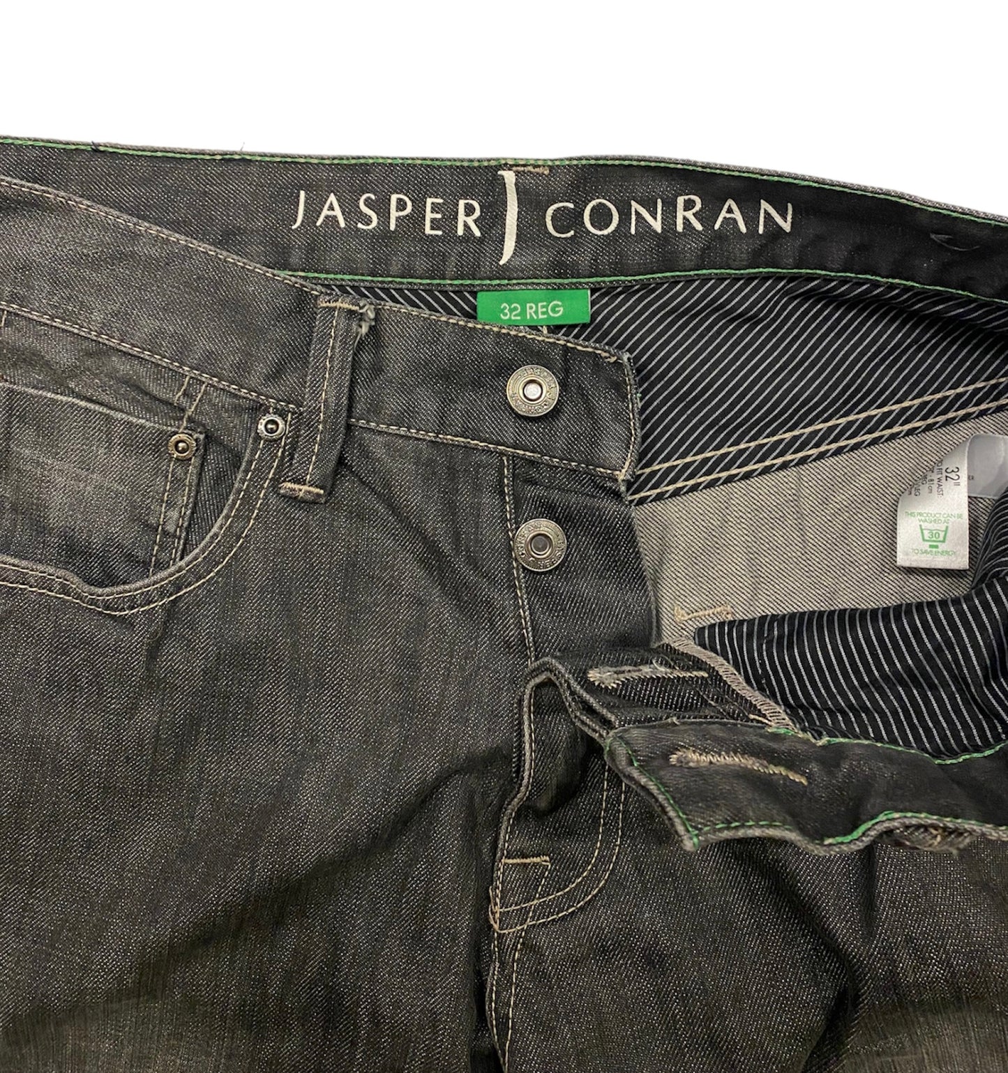 Jasper Conran vintage jeans with green stitching