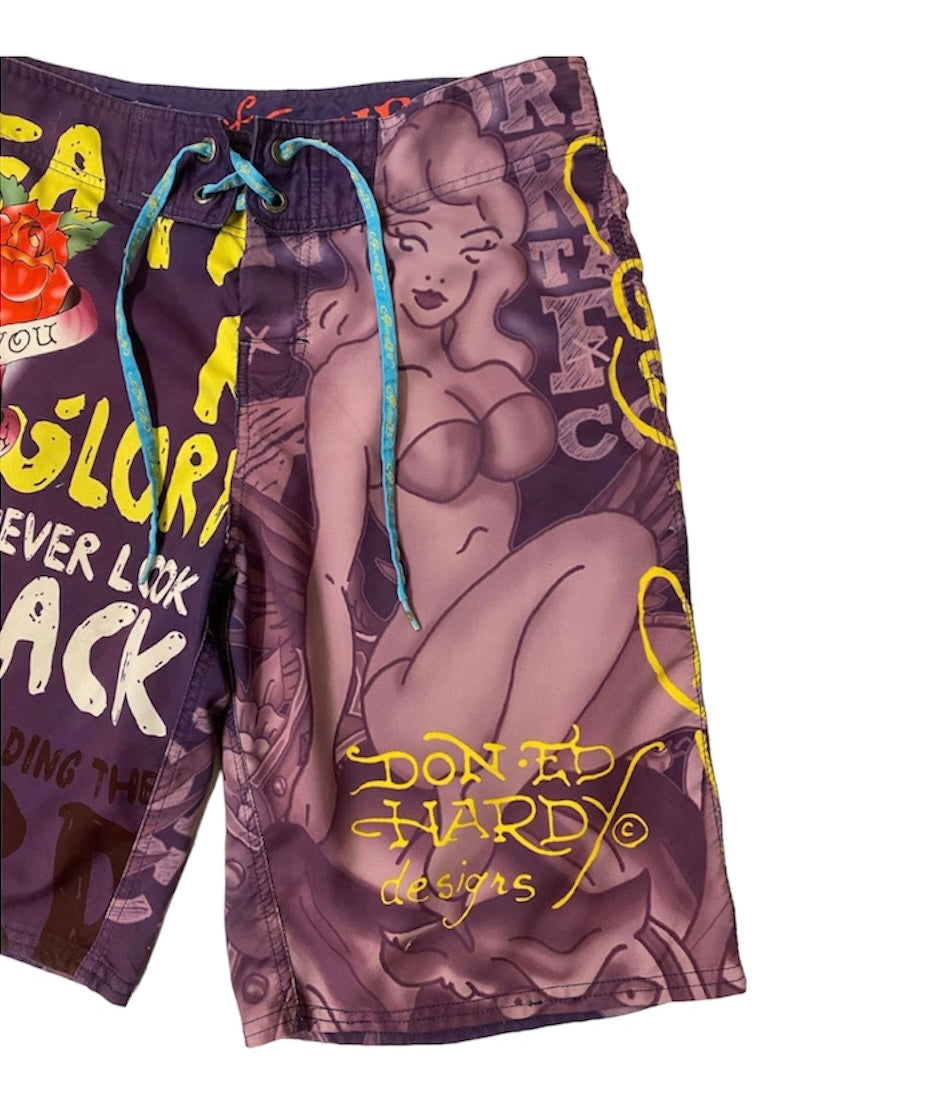 Ed Hardy surf or die shorts