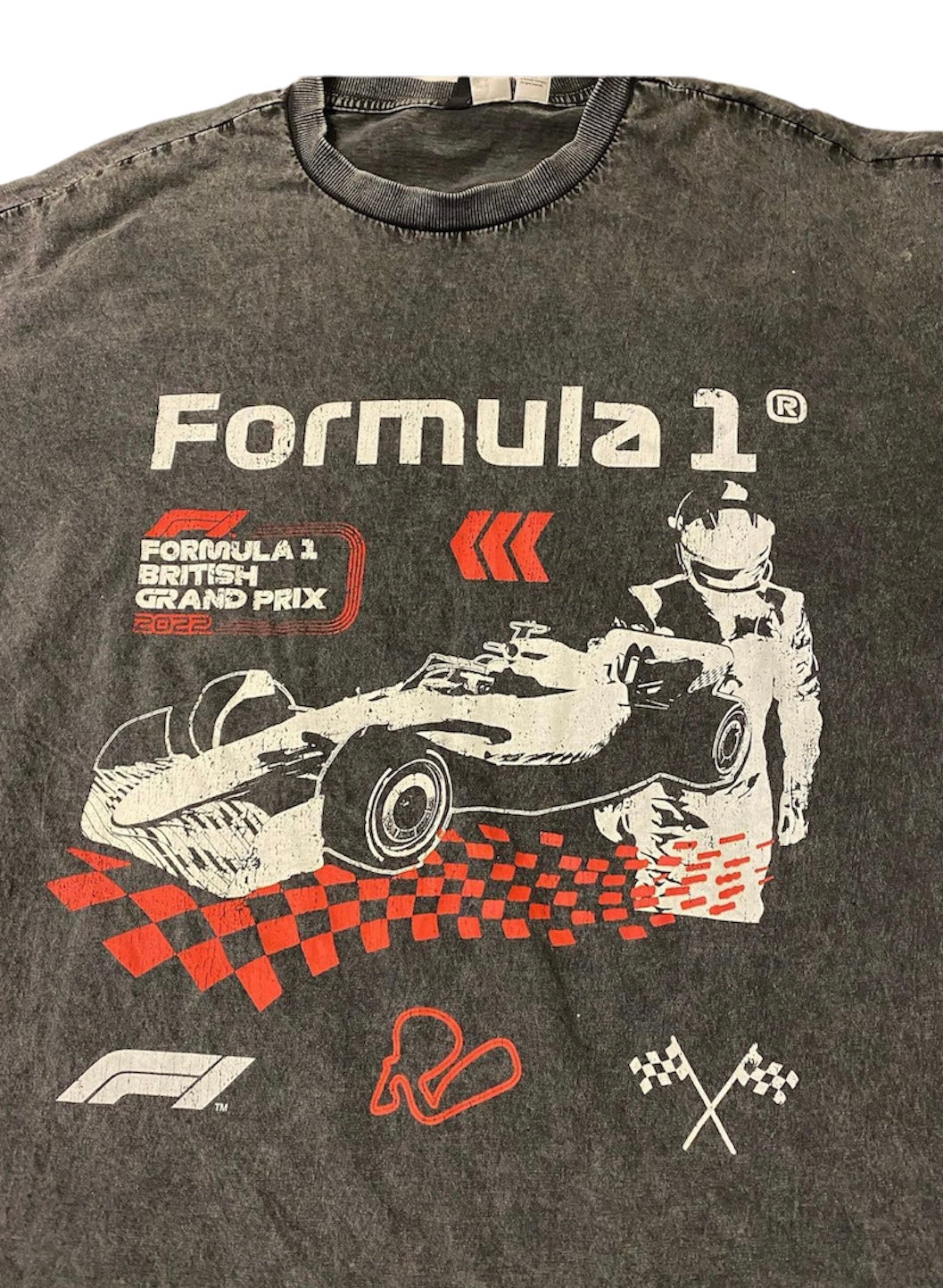 H&M × F1 British grand prix washed grey shirt