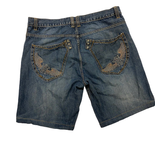 Avirex vintage embroidered jorts