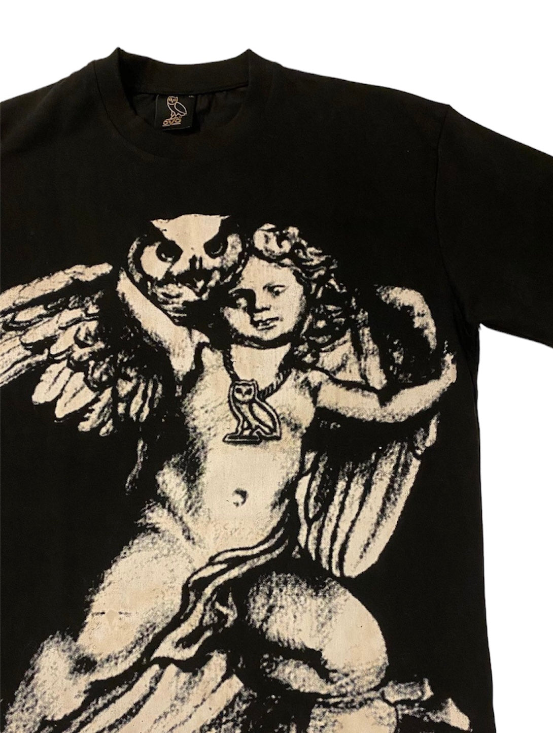 OVO × CLB Cherub owl angel wings tee