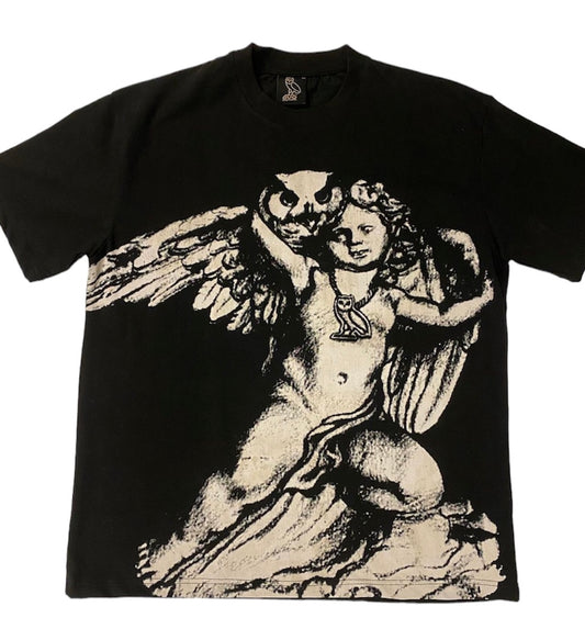 OVO × CLB Cherub owl angel wings tee